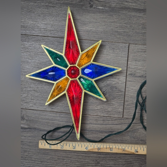 Christmas Star Retro Vintage Plastic Holiday Tree Decor Clsssic Light - Picture 5 of 5